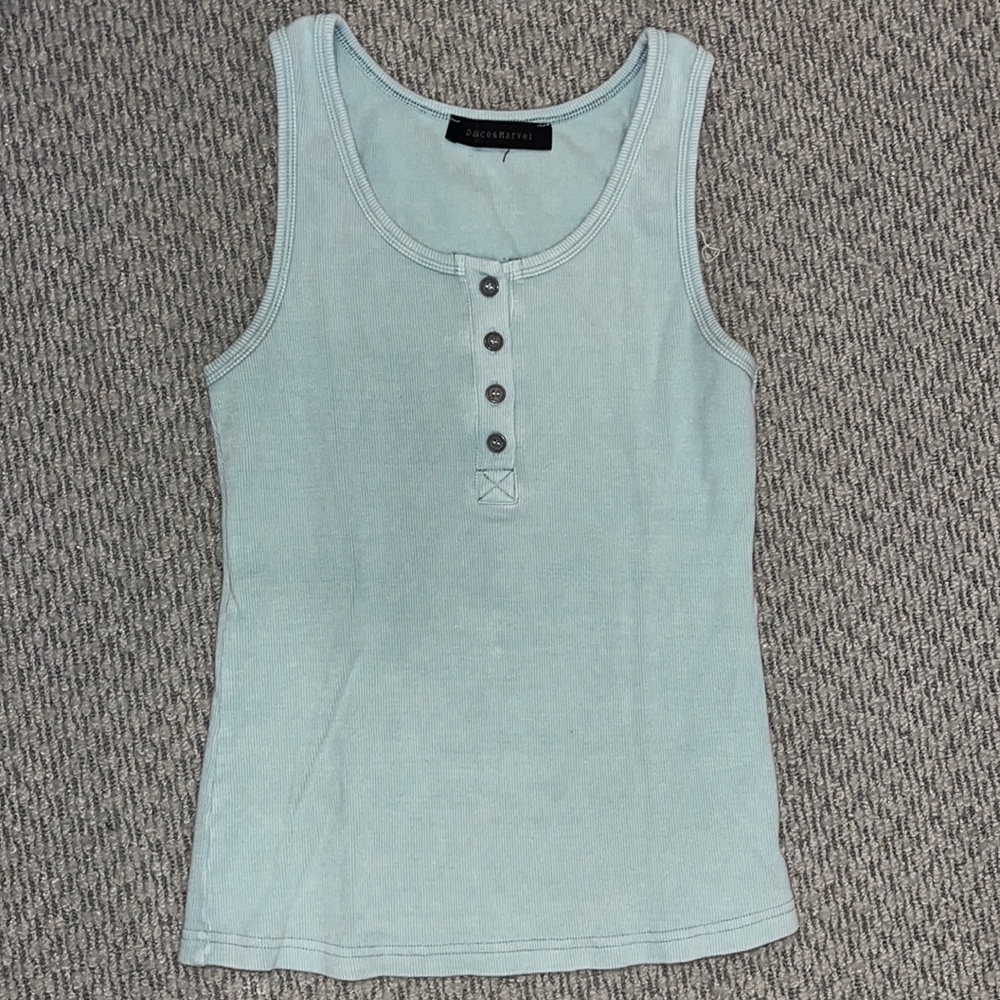 Teal fitted tank top
